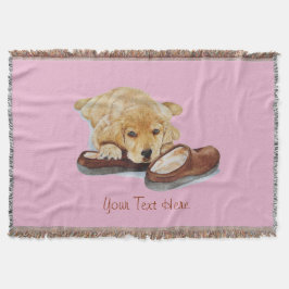 Porträtmalerei des golden retriever-Hündchens Decke