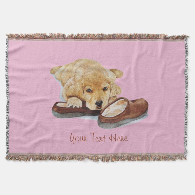 Porträtmalerei des golden retriever-Hündchens Decke (Vorderseite)