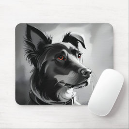 Porträtmalerei für Schwarze und Silberhunde Mousepad