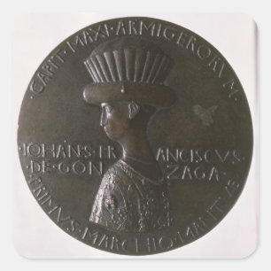 Porträtmedaille mit Gianfrancesco Gonzaga (13 Quadratischer Aufkleber