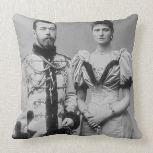 Porträtphotographie des Zars Nicholas II Kissen