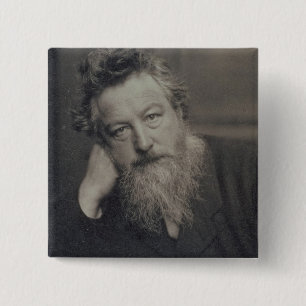 Porträtphotographie von William Morris (1834-96) Button