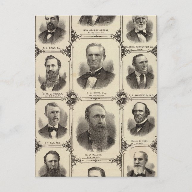 Porträts der Bürger von Zedernrasen Postkarte (Vorderseite)
