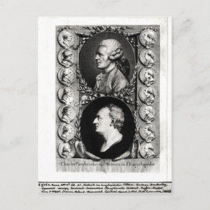 Porträts der Enzyklopädie Jean Postkarte