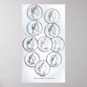 Porträts der römischen Kaiser Poster