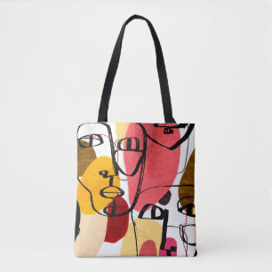Porträts einer Frau im modernen abstrakten Stil. H Tasche