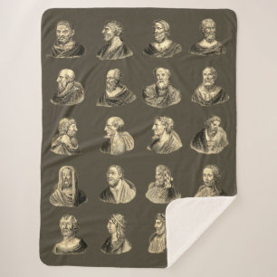 Porträts Muster antiker Philosophen Sherpadecke