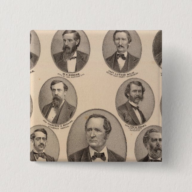 Porträts von Hon Thomas A Hendricks Button (Vorderseite)
