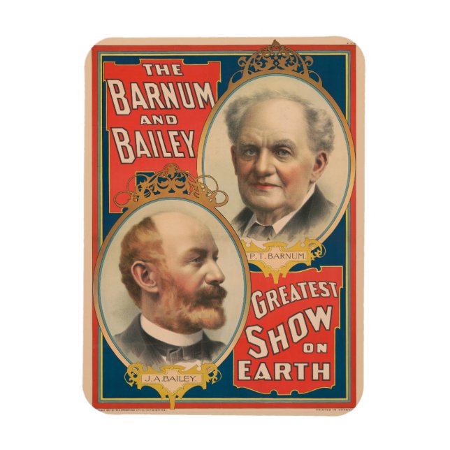 Porträts von P.T. Barnum und J.A. Bailey Magnet (Vertikal)