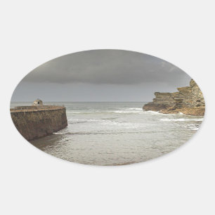 Portreath Hafen Ovaler Aufkleber