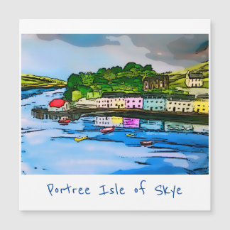 Portree Isle of Skye Scotland Malerei Magnetkarte