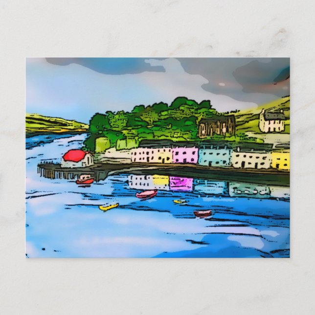 Portree Isle of Skye Scotland Malerei  Postkarte (Vorderseite)