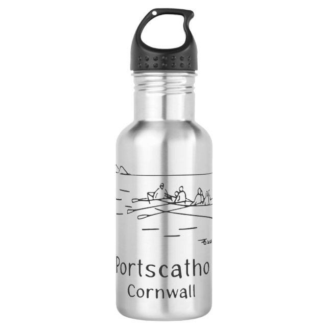 Portscatho Gig Rowers Water Bottle Edelstahlflasche (Vorderseite)