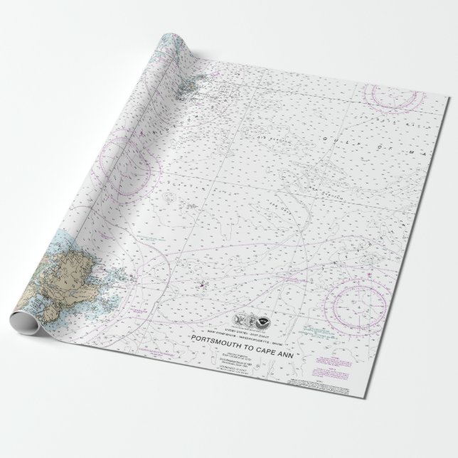 Portsmouth bis Cape Ann nautical Chart 13278 Geschenkpapier (Ungerollt)