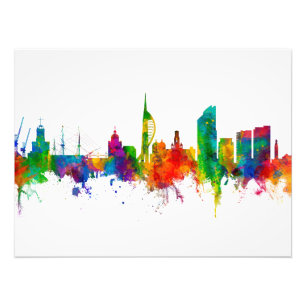 Portsmouth England Skyline Fotodruck