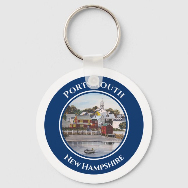 Portsmouth Hafen New Hampshire Malerei Schlüsselanhänger (Vorderseite)