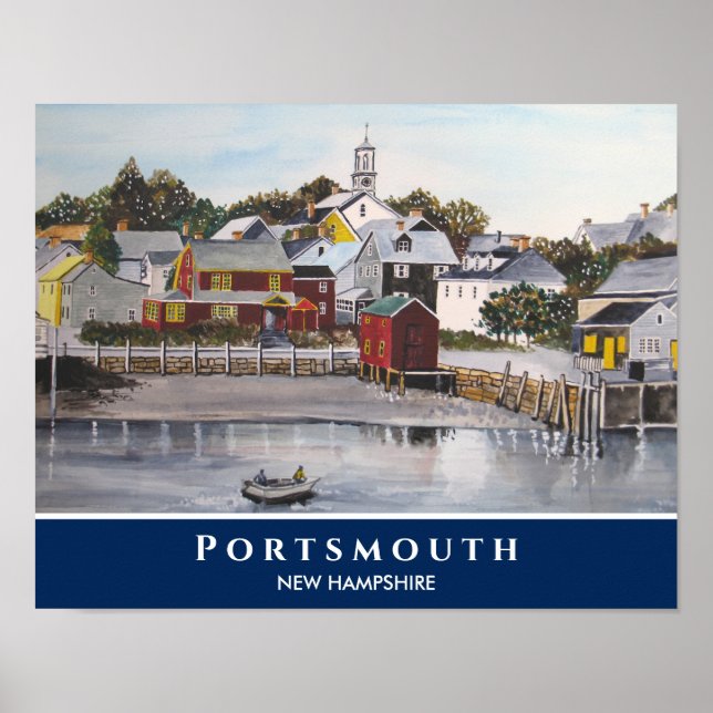 Portsmouth Harbour New Hampshire USA Malerei Poster (Vorne)