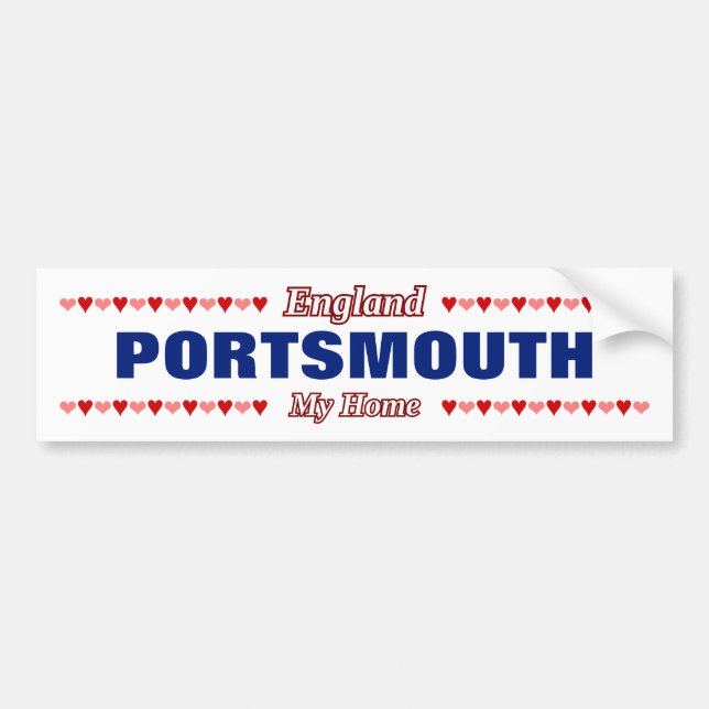 PORTSMOUTH - Meine Zuhause - England; Rote und ros Autoaufkleber (Vorne)