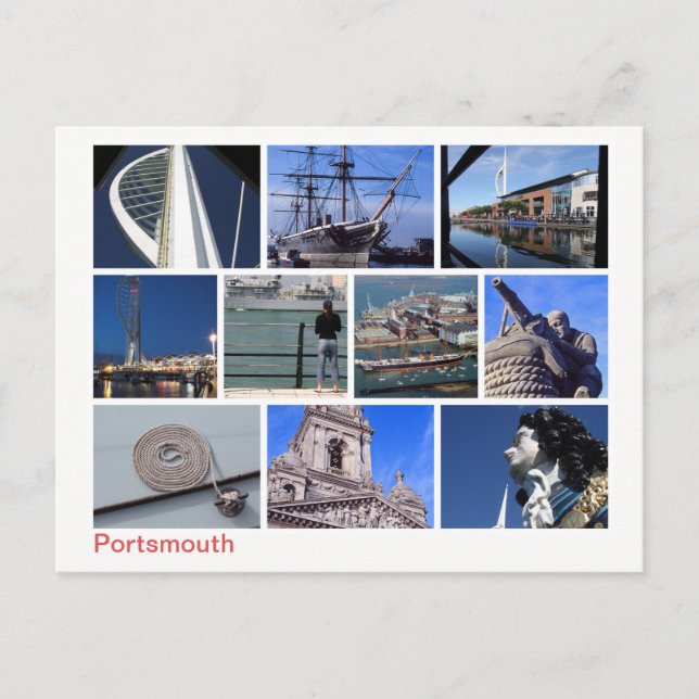 Portsmouth Multi-Image Postkarte (Vorderseite)