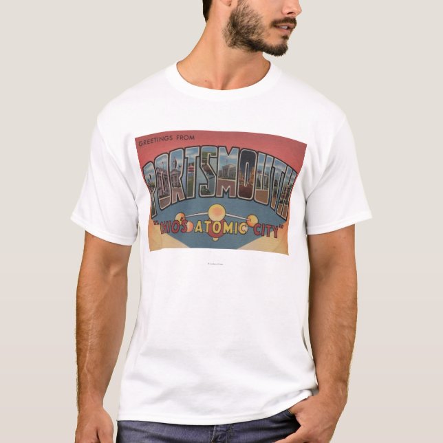Portsmouth, Ohio - große Buchstabe-Szenen T-Shirt (Vorderseite)