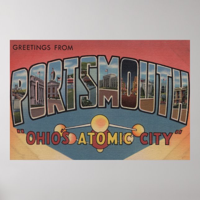 Portsmouth, Ohio - Große Buchstabenszenen Poster (Vorne)