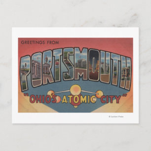 Portsmouth, Ohio - Große Buchstabenszenen Postkarte