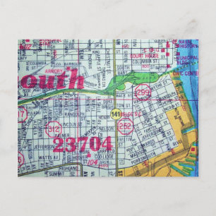 Portsmouth, VA Carte Vintage