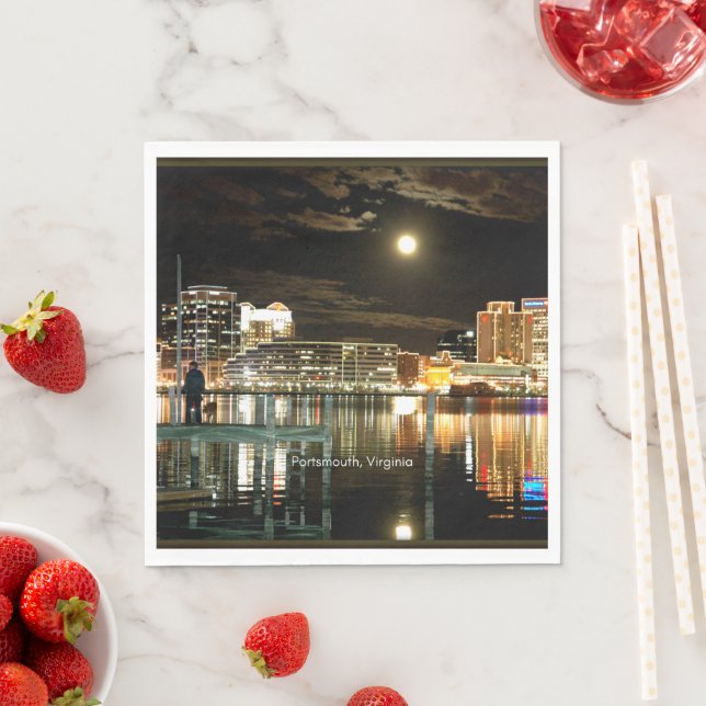 Portsmouth, Virginia-Skyline Serviette (Beispiel)