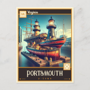Portsmouth, Virginia Vintage Ansichtskarte Postkarte