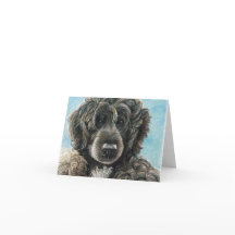 Portugais Water Dog Carte pour notes d'art origina