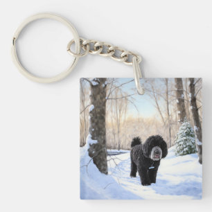 Portugais Water Dog Laisser neiger Noël