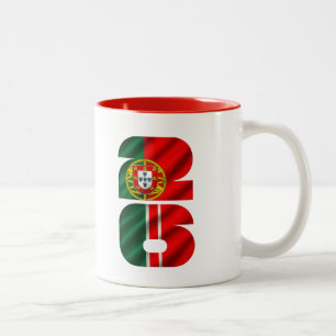 Portugal 2026 Weltmeisterschaft Flagge Fußballfan Zweifarbige Tasse