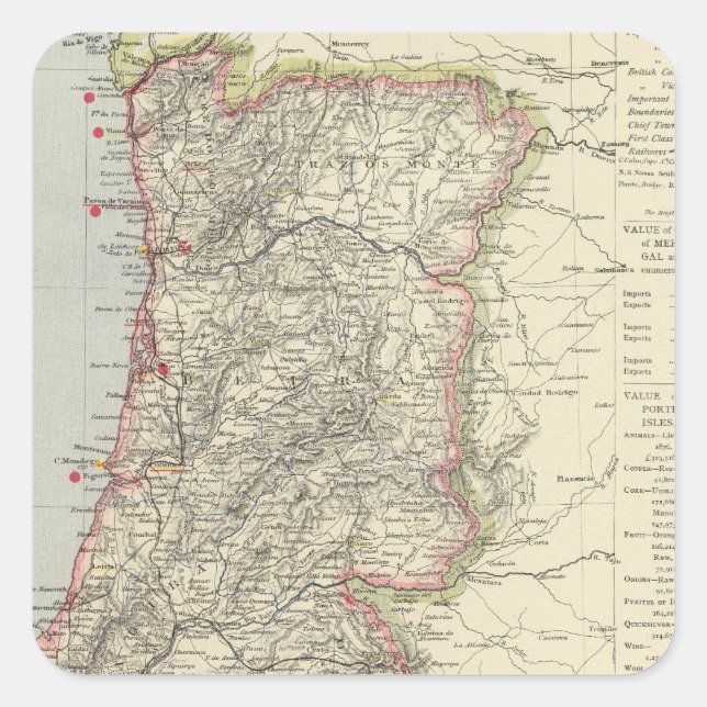 Portugal 5 quadratischer aufkleber (Vorderseite)