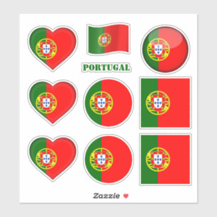 Portugal Aufkleber und portugiesische Flagge, Herz
