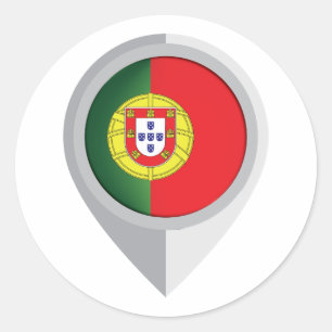 Portugal Button Location Flag Runder Aufkleber