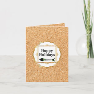 Portugal Cork Sardine Weihnachtsfisch Heiliday Einladung