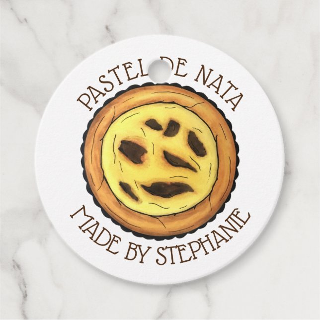 Portugal Custard Egg Tart Pastel Pastéis de Nata Geschenkanhänger (Vorderseite)