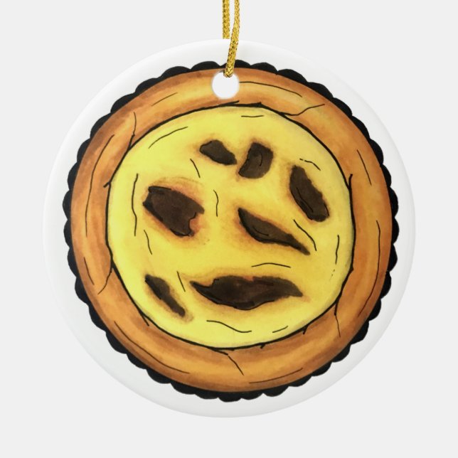 Portugal Custard Egg Tart Pastel Pastéis de Nata Keramik Ornament (Vorne)