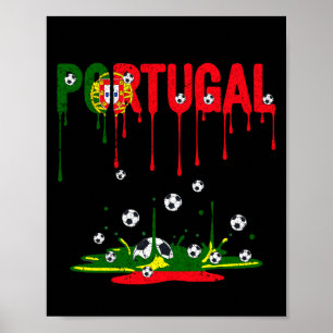 Portugal Dripping Flag Football Poster