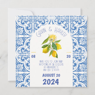 Portugal Einladung zur Hochzeit | Blaue Fliesen