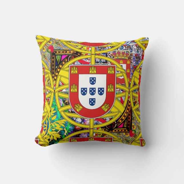 Portugal entwirft Throw Pillow Kissen (Vorderseite)