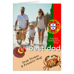 Portugal Fête des pères Card, Drapeau Portugais