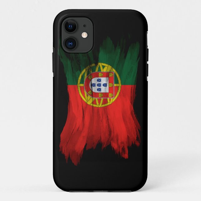 Portugal flag brush stroke, national flag Case-Mate iPhone hülle (Rückseite)