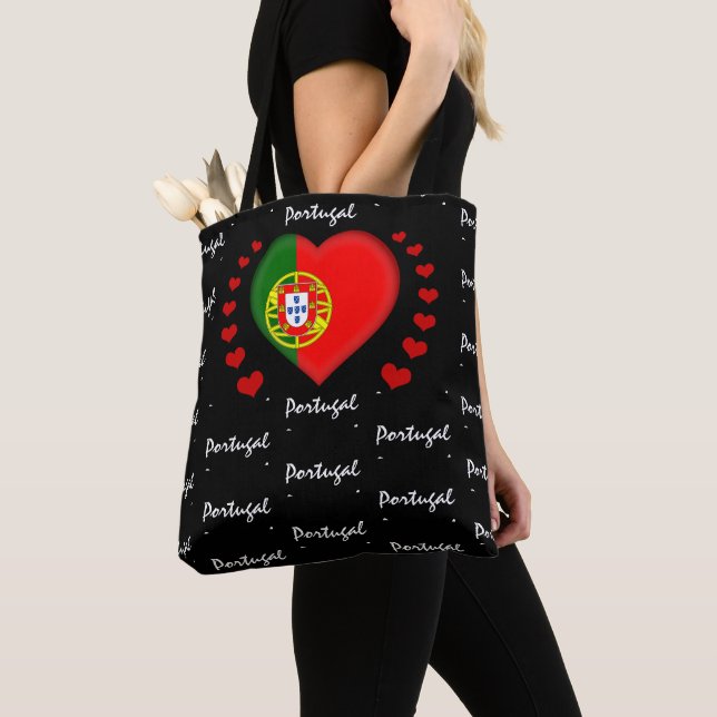 Portugal Flag & Herz, portugiesische Flagge Tasche (Von Nahem)