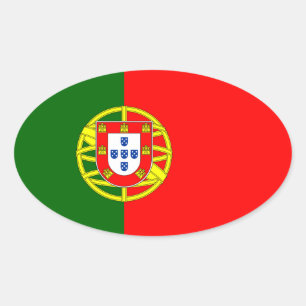 Portugal* Flag Oval Aufkleber