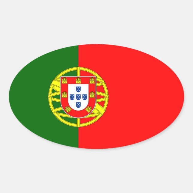 Portugal* Flag Oval Aufkleber (Vorderseite)