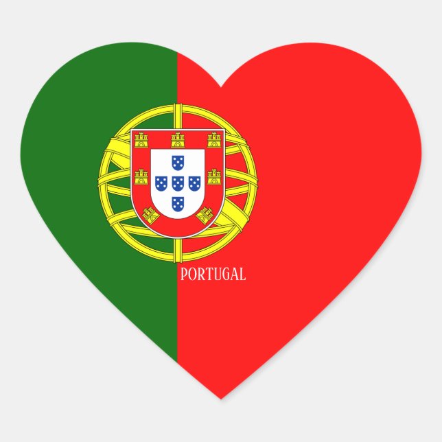 Portugal Flag Patriotic Herz-Aufkleber (Vorderseite)