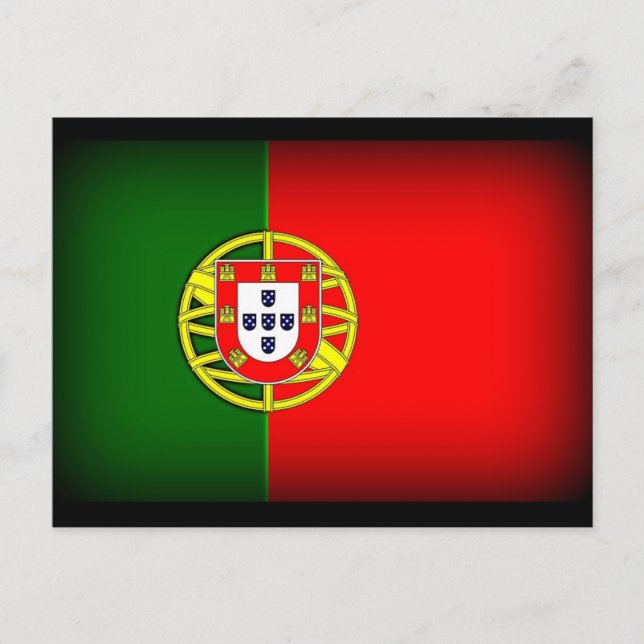 Portugal Flag Schwarzer Rand Postkarte (Vorderseite)