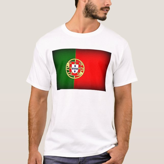Portugal Flag Schwarzer Rand T-Shirt (Vorderseite)