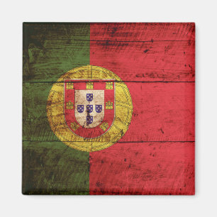 Portugal-Flagge auf altem hölzernem Korn Magnet
